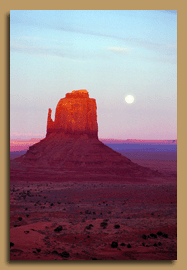 Moonrise over Monument Valley